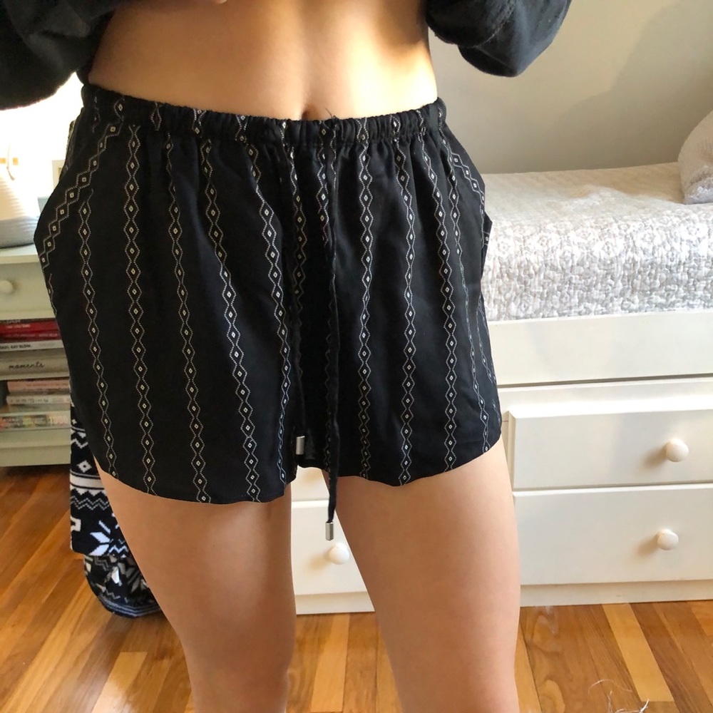 Black flowy, soft shorts